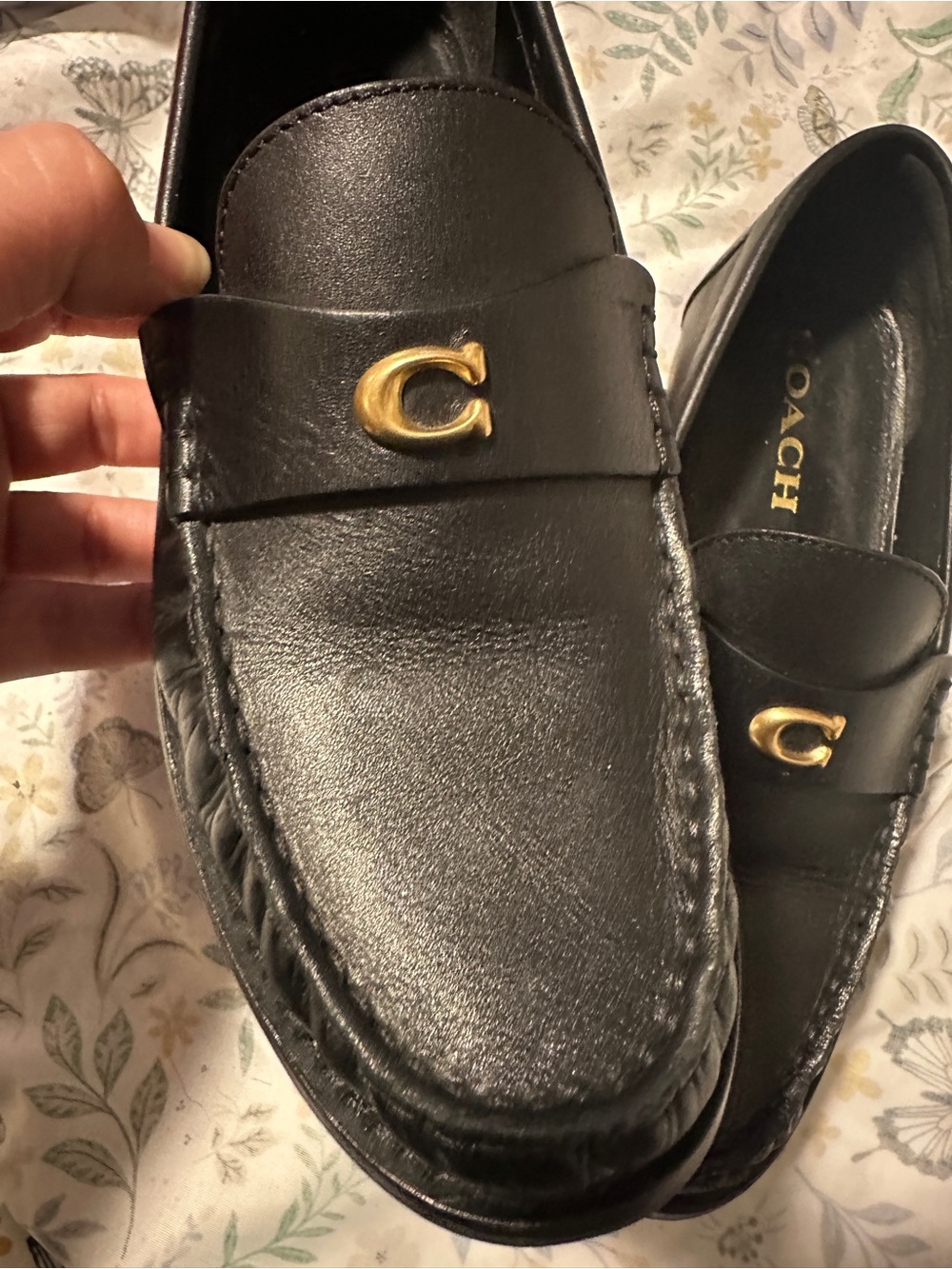 Coach Jolene Scultped "C" Tailored Moc Loafer Flats 7.5 - Picture 3 of 9